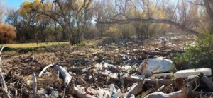 Trash along the Santa Cruz River